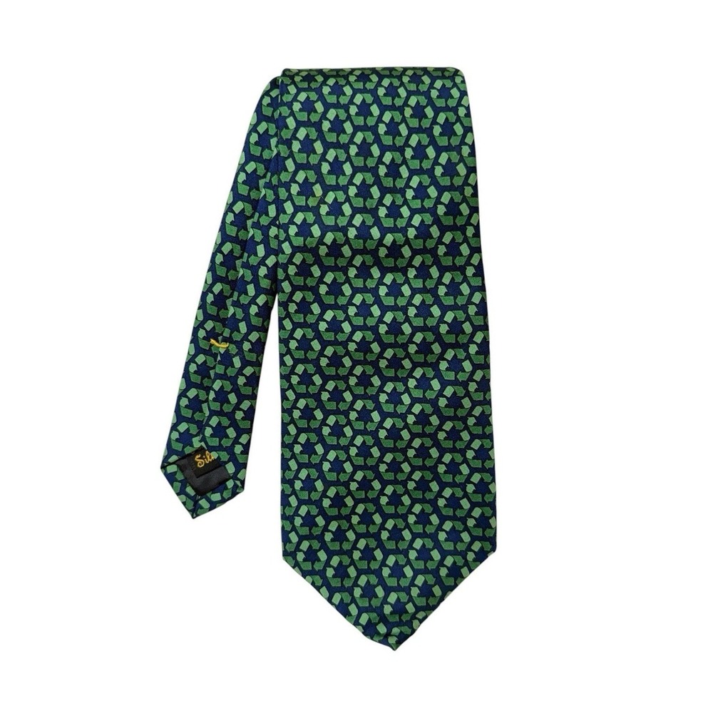 RECYCLE REDUCE REUSE ECOLOGY ENVIRONMENT EARTH SCIENCE Josh Bach‎ Silk Necktie